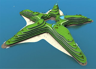 MALDIVES FLOATING ISLANDS: STAR-SHAPED MINI-CITIES