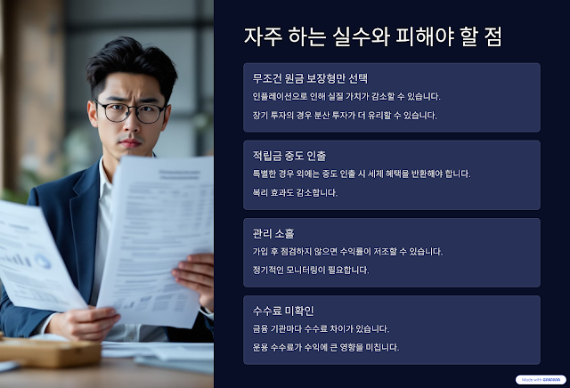 자주 하는 실수와 피해야 할 점