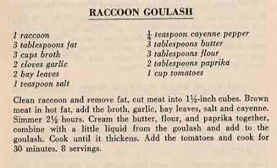 If this were from the Joy of Cooking, it would specify the age of the raccoon.