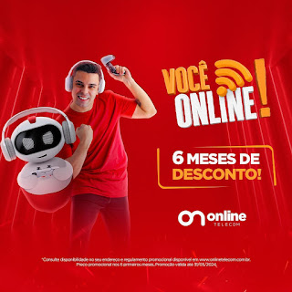 Faça um plano o e ganhe 6 meses de desconto no Online Telecom