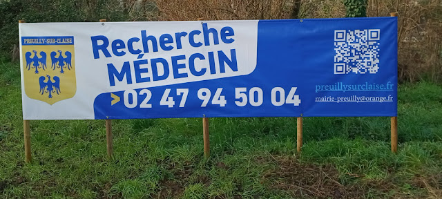 Banner advertising for a doctor, Indre et Loire, France. Photo by Loire Valley Time Travel.