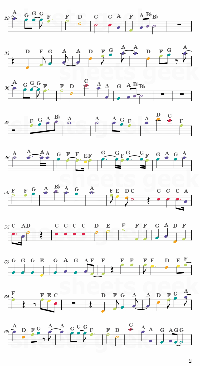 Mr. Blue Sky - Electric Light Orchestra Easy Sheet Music Free for piano, keyboard, flute, violin, sax, cello page 2