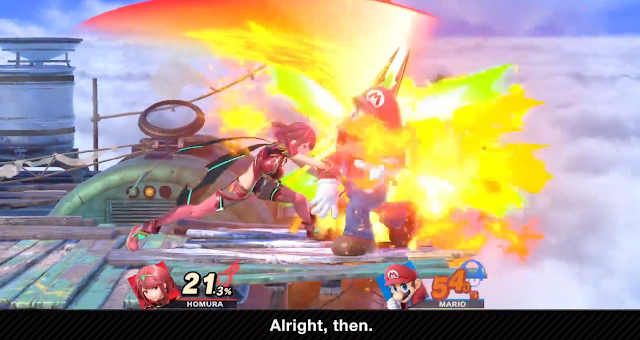 Pyra forward smash Mario fire Super Smash Bros. Ultimate