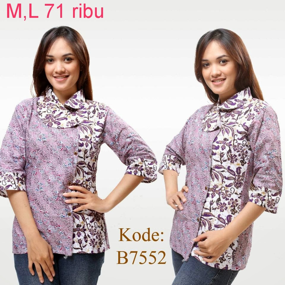 Model Baju  Atasan  Batik  Wanita  Modern Model Baju  Batik 