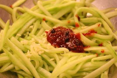 cucumber with red pepper paste