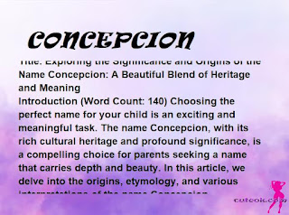 meaning of the name "CONCEPCION"