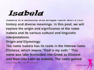 meaning of the name "Isabela"