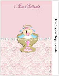 Girl Baptism Free Printable Labels.