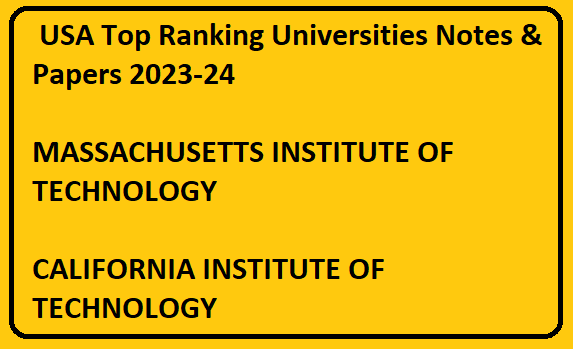  USA Top Ranking Universities Notes and Papers 2023-24