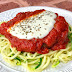 Burger Parmigiana over Non-Watery Zoodles