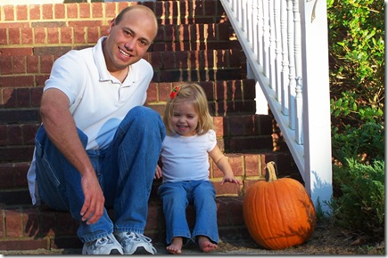 Chris & Caroline Outside with Pumpkin