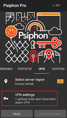 pengaturan vpn psiphon pro