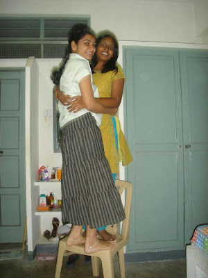 Tamil girls playing at their rooms at a ladies hostel.