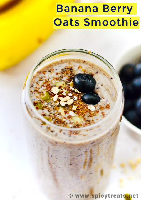 Banana Berry Oats Smoothie