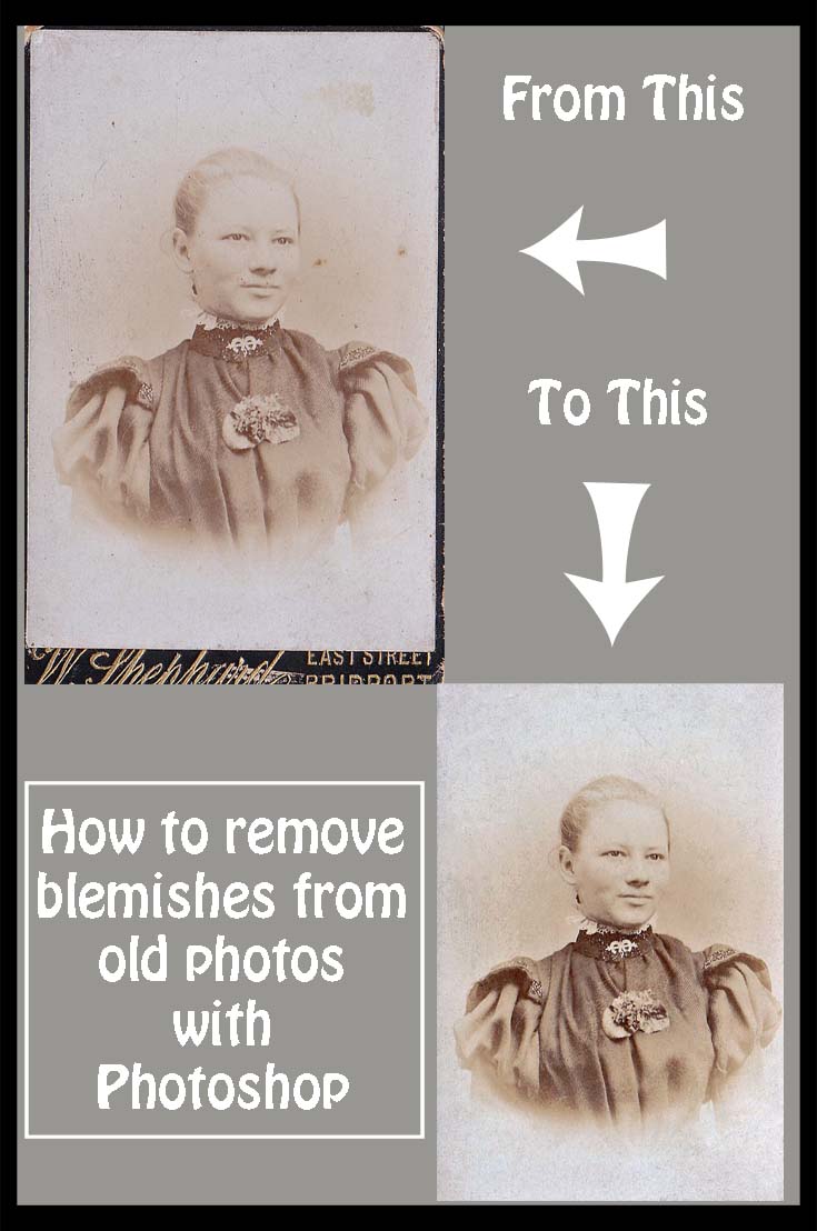 How to remove blemishes from old photos using photoshop