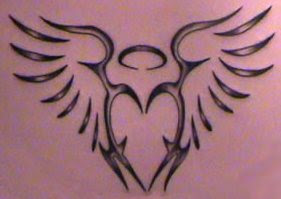 Tribal angel tattoo 