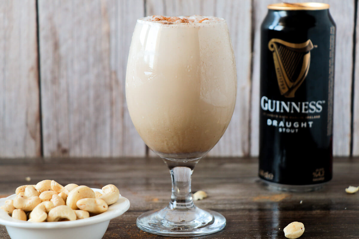 Guinness punch with a serving of peanuts.
