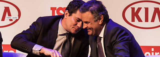 MORO CONFRATERNIZA COM AÉCIO E REVOLTA ESQUERDA