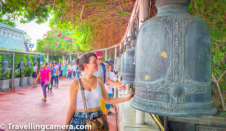 Above photograph shows first level after the climb where there are huge bells installed and most of the visitors ring these bells one by one and then head upwards. Apart from the bells you see in above photograph, there are even bigger ones at same level and some temples at this level.      Related Blogpost : Top 10 Tips to better plan your Island Hopping Tour in Phuket, Thailand 
