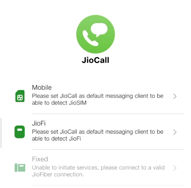 JIO Call ऐप Android मोबाइल फोन में JioFiber से कनेक्ट नहीं हो पा रहा है 