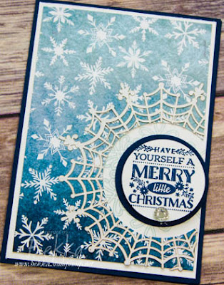 Snow Filled Merry Christmas Card made using Stampin' Up! UK Supplies - get them here