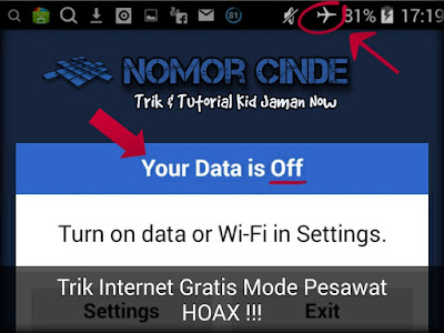 Trik Internet Gratis Mode Pesawat