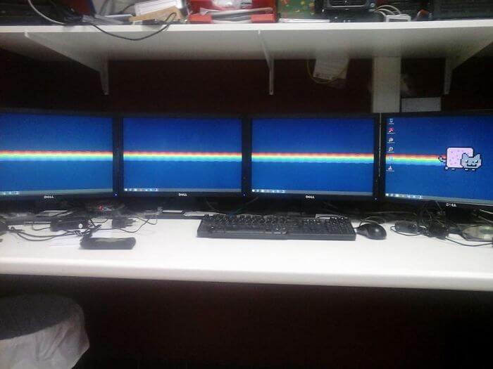 28 Creatively Hilarious Desktop Wallpapers We Wished We Had Thought Of First - The Best Wallpaper For A 4 Monitor Setup.