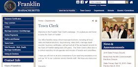 screen grab of Franklin Town Clerk new webpage