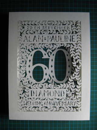 A Diamond Wedding Anniversary Papercut