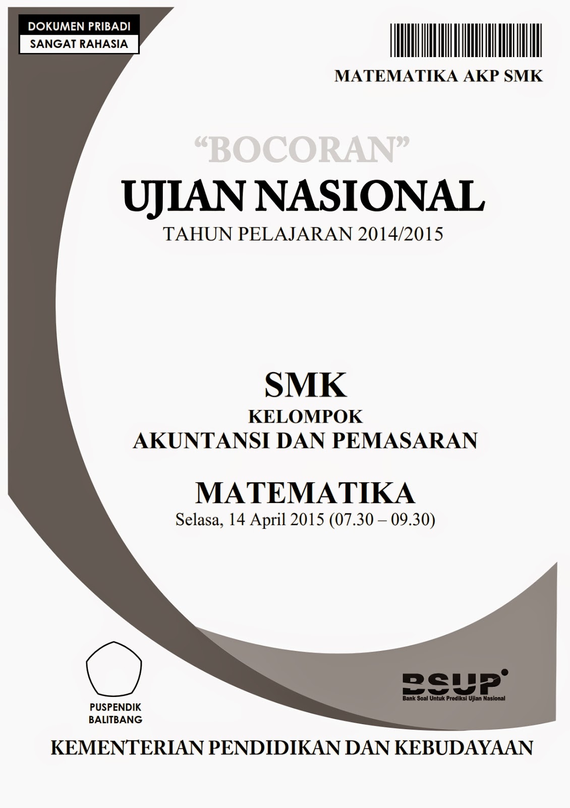 Bocoran Soal Un Matematika Akp Smk 2015