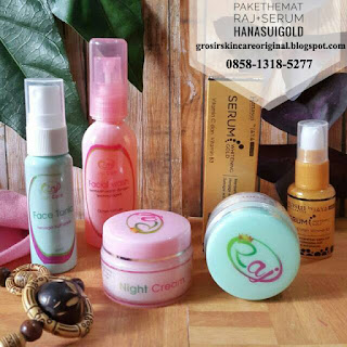 paket raj skincare plus serum gold hanasui