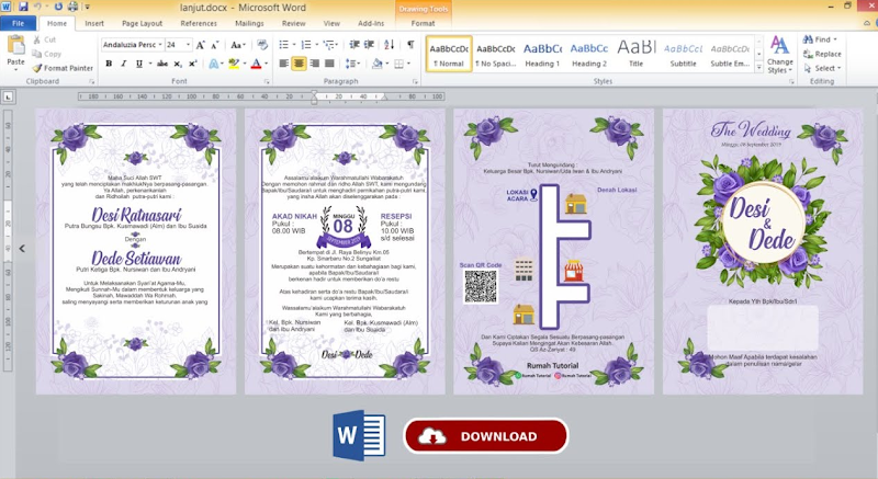 52+ Desain Undangan Pernikahan Dengan Microsoft Word, Inspirasi Terbaru Untuk Anda