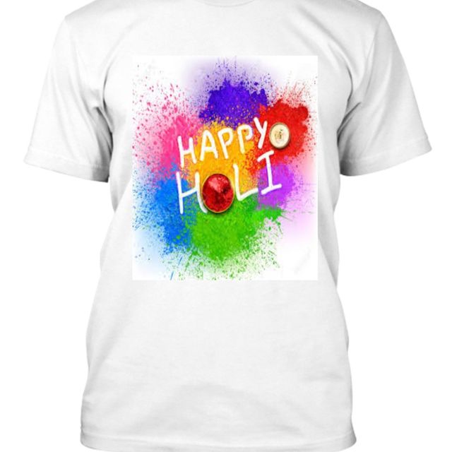 Holi Colourful T Shirts White