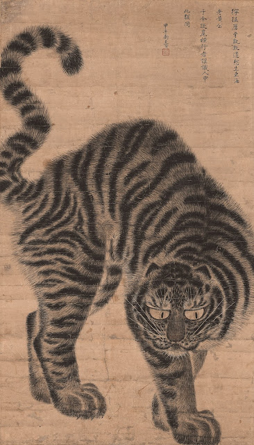 호랑이(猛虎圖), 조선, 18세기, 종이에 먹, 97.6×55.5cm