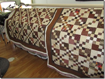 2 70 donated tops quilted with CL swirls for VA hosp in LV
