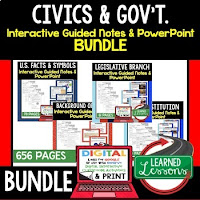 Civics Guided Notes, PowerPoints in Google & Print Format