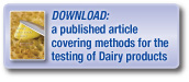 Download a published article covering methods for the testing of dairy products