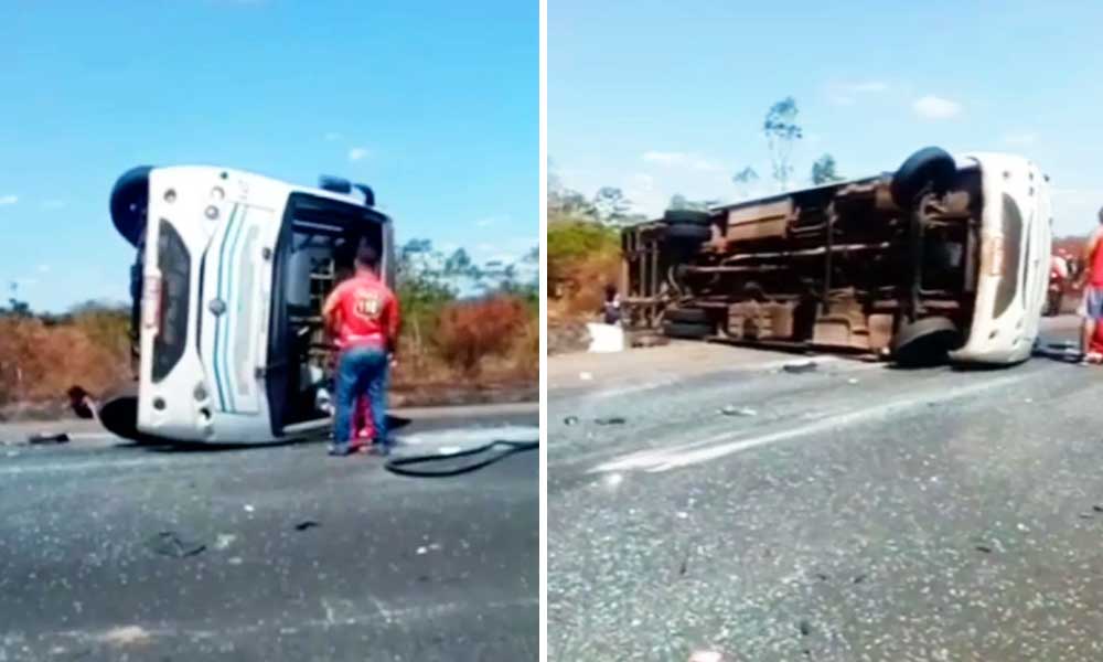 Uma pessoa morre e outras 20 ficam feridas após ônibus tombar na BR-480, em  Erechim, Rio Grande do Sul