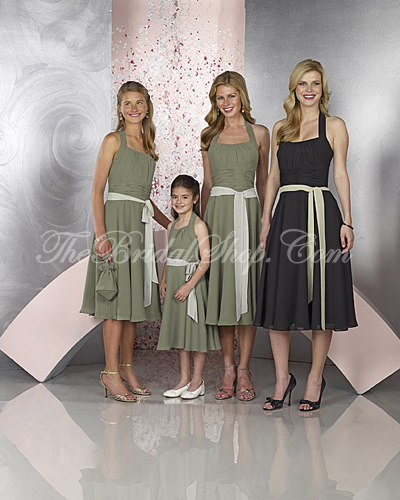 Halter neckline with pleats on the bodice and shirred at the waist