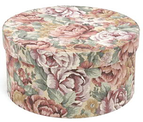 hat box, floral