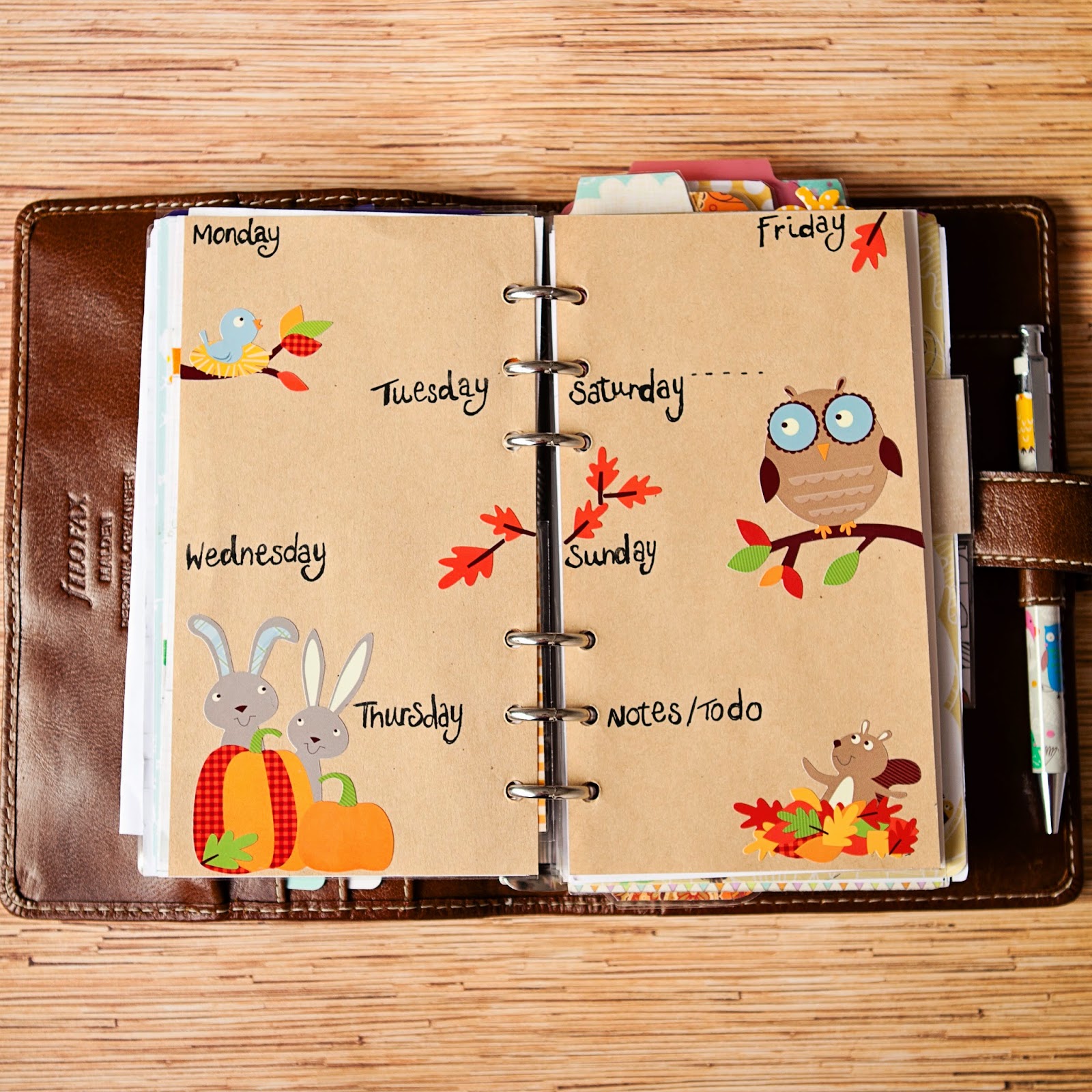 Mrs Brimbles: Squirrels in the leaves - This weeks Filofax ...