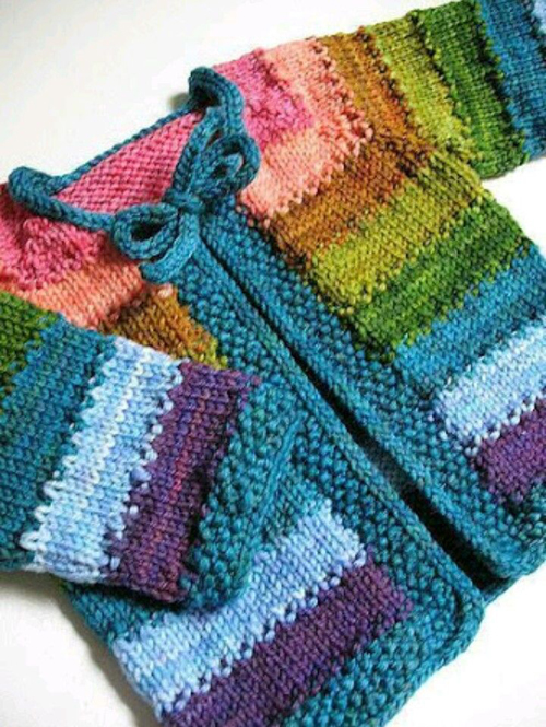 Tulips, A Colorful Cardigan for Baby - Knitting Pattern 