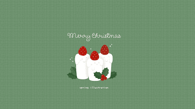 【キャンドルケーキ】クリスマススイーツのおしゃれでシンプルかわいいイラストPC壁紙・背景