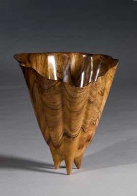 Antique Natural Wood Vase