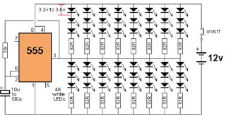  using 555 timer ic white led driver circuit with explanation