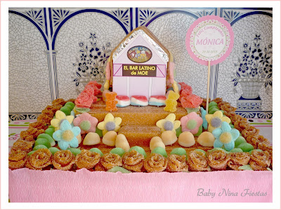 tarta de chuches jardin flores