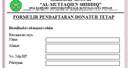 Contoh Surat Permohonan Donatur Tetap