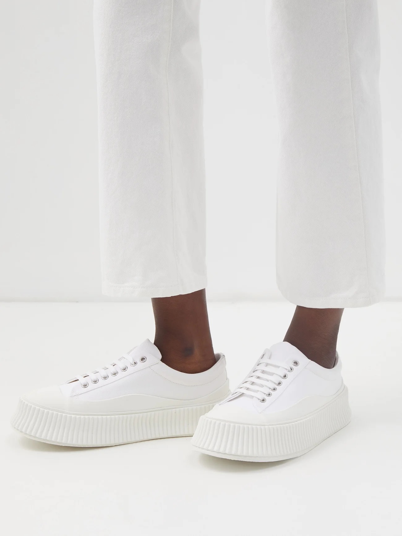 Jil Sander Ridged-outsole recycled-fibre canvas trainers