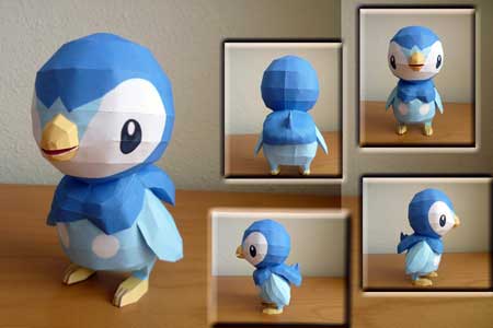 Pokemon Piplup Papercraft 4