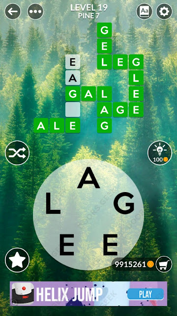 Wordscapes Level 19 answers, cheats, solution for android and ios devices.